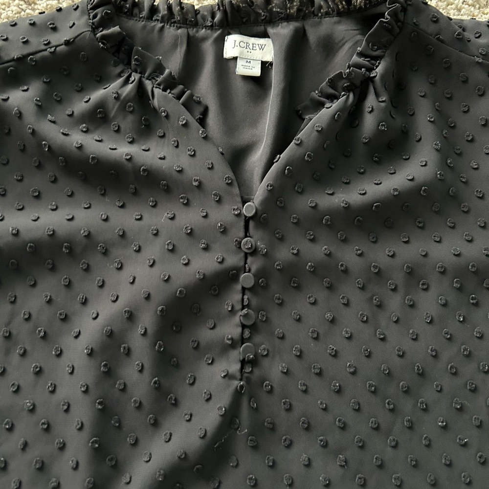 J.Crew Ruffleneck top in clip dot - Picture 4 of 6